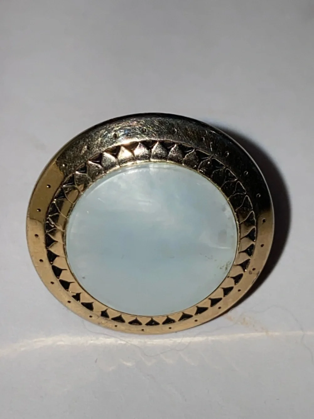 Vintage Swank Gold Tone With Dusty Blue Stone Men's Cuff Links